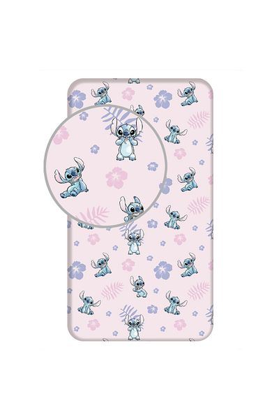 Stitch Cearceaf, cu margini elastice, multicolor, 100% bumbac, 90x200 cm, Stitch