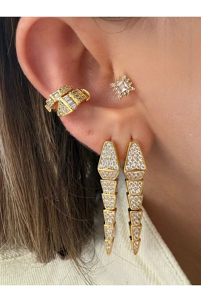 Pinery Jewels Vip Series - Row Zircon Stone Snake Cartilage Earrings