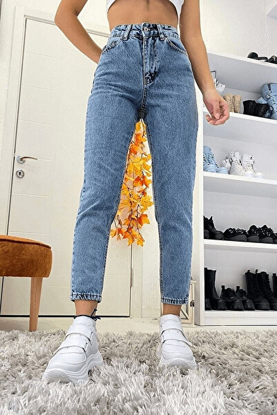 mooishan Sara Kar Mom Jeans Ψηλόμεσο Lycra Extra Stretch Τζιν Παντελόνι