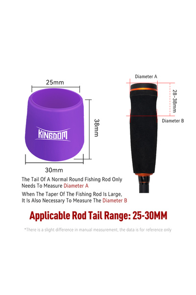 Choice غطاء حماية مقبض صنارة الصيد KINGOM الأرجواني مقاس L، غطاء سيليكون محكم...