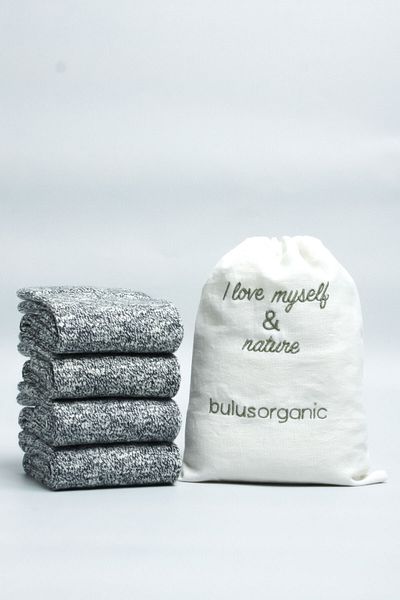 Buluş Organic Κάλτσες Moline Χοντρές Βαμβακερές με 4 Φτερά