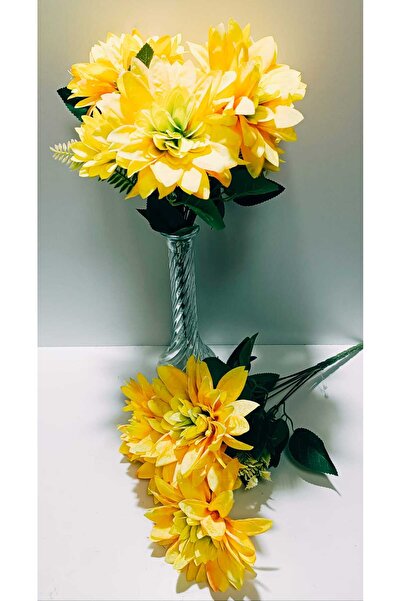 OSO HOME Floare artificială 1 buchet floare stea culoare galbenă 7 ramuri cu ...