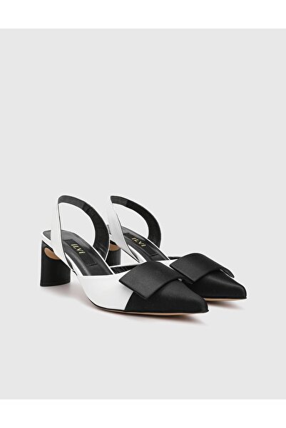 İLVİ Cenobia Hakiki Deri Beyaz Kadın Topuklu Sandalet