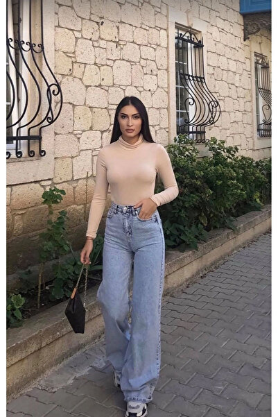 kleshus Duryn New Casual Blue Snow Wash Palazzo Φαρδύ τζιν