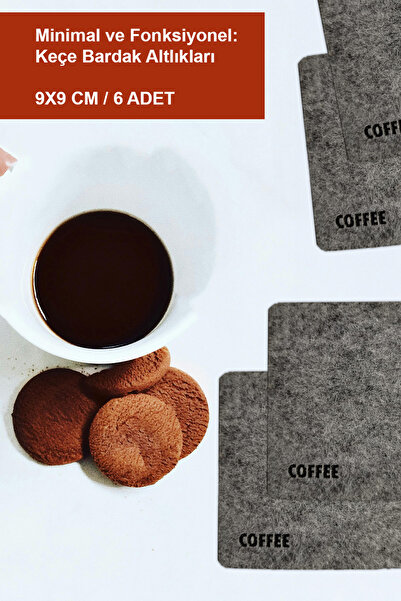 Home Elegance of Nature: Felt Coaster Set / 6 Pieces