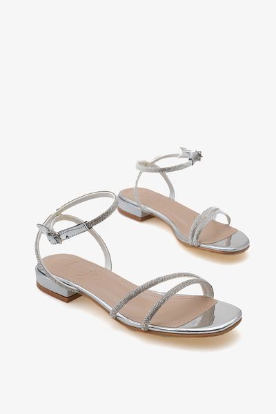 LOJO Women's Double Strap Daily Sandals Vens Silver