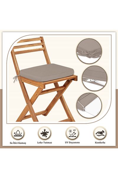 Evim Canvas 6-Piece Light Plum Liquid Proof Stain Resistant Zippered Lace Chair Cushion 40 X 40 cm