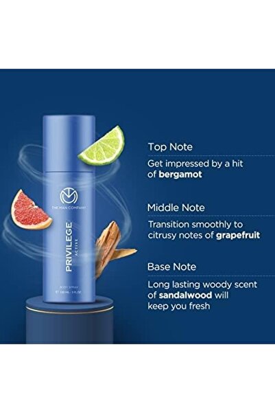The Man Company Privilege Active Deodorant for Men | Premium Body Spray | Long-Lasting Fragrance | P