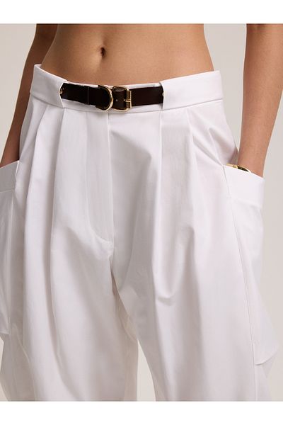 BAQA White Cotton Trousers