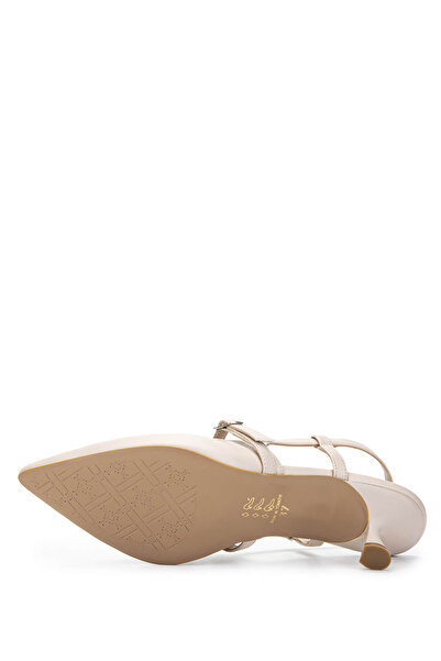 Tamer Tanca Women's Genuine Leather Beige Heeled Shoes