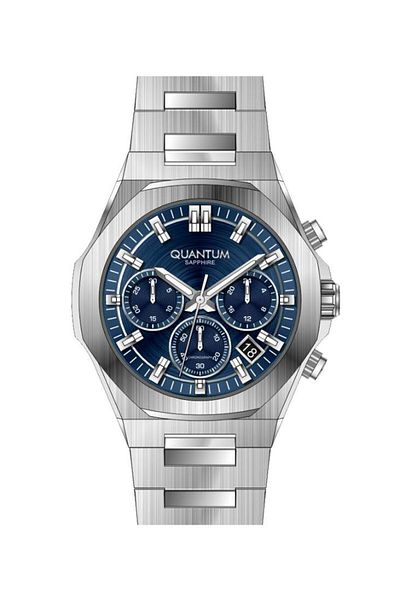 Quantum Pwg1121S.391 Steel Band Steel Case with Sapphire Glass 10 Atm Water Resistant Metallic Color Men's Ko