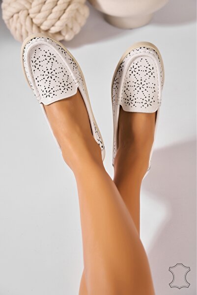 Joana Mocasini dama Piele Naturala Albi Casiane