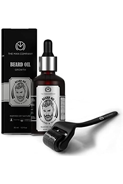 The Man Company ثنائي مُعزّز للحية | ديرما رولر + زيت | يُنشّط بصيلات الشعر | يُسرّع نموه