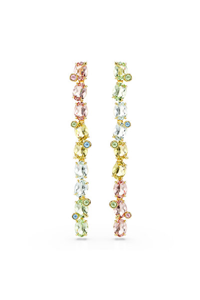 Swarovski Gema damla küpeler, Asimetrik tasarım, Karışık kesimler, Uzun, Çok ...