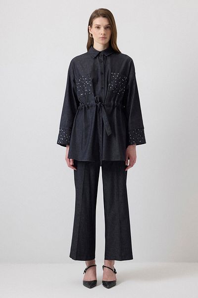 Touché Privé SET PANTALONI TUNICĂ BRODAT PUL