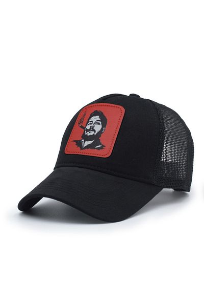 Trucker Che Guevara Model Interchangeable Emblem Mesh Cap Black
