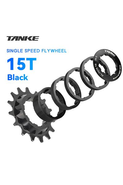 TANKE 15T black TANKE-Single Speed Flywheel Conversion Kit,18T,HG Cassette Cog,MTB Road Bike Sprocket for