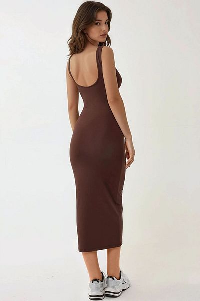 Hiccup Πλεκτό Midi Φόρεμα Crew Neck Bodycon