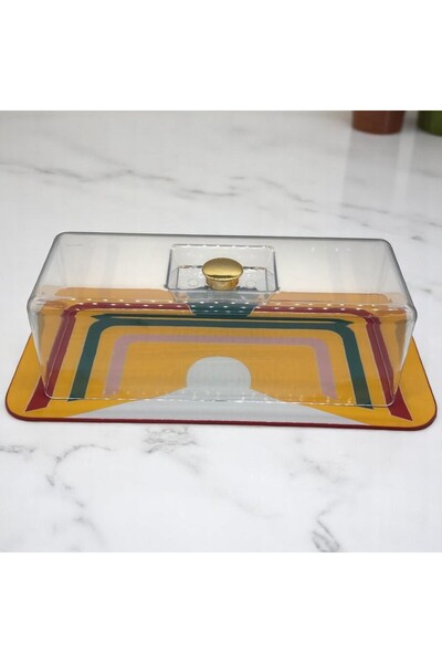 MEVLANA BAZAAR Seramik Baton Pasta Kek Kabı Fanusu