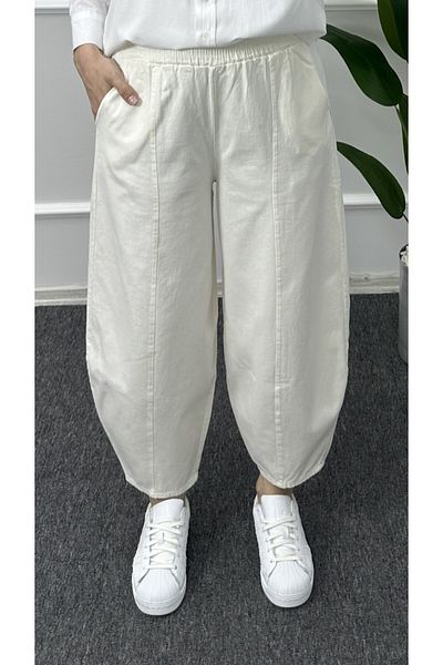 bybaharoz Linen Balloon Trousers
