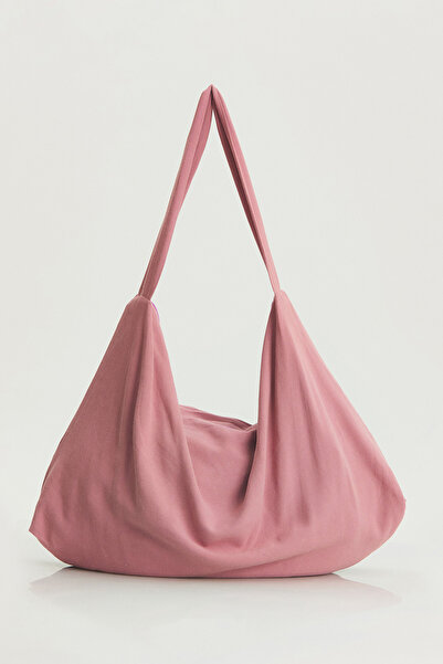 Clandestino Astarlı Fermuarlı Bohem Kumaş Çanta Gül Kurusu