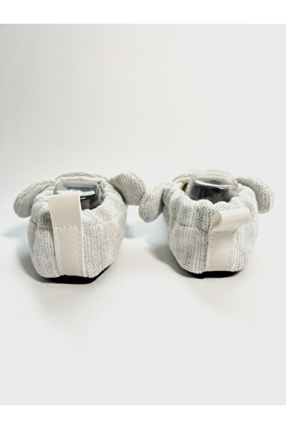 pufien Tavşan Nakışlı Kaydırmaz Tabanlı 100% Pamuk Triko Yazlık Bebek Patiği