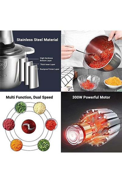 COOYA Electric Meat Grinder, 3L Multifunctional Kitchen Food Processor, Two-Speed Control Food Chopper