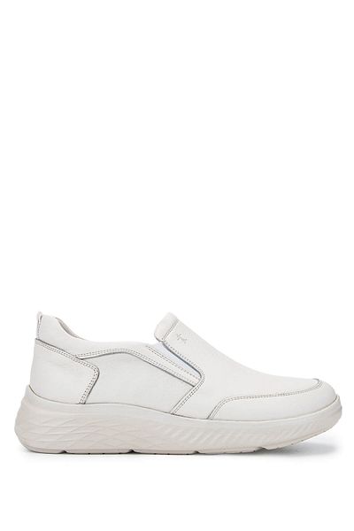Tamer Tanca Men's Genuine Leather Off-White Casual Shoes