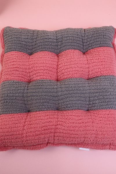 YOYOSO Striped Clashing Squares Pillow - Pink Gray