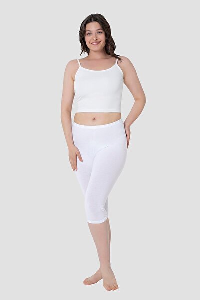 Arma Yıldız Women's Capri Tights 2-Piece White Cotton Lycra