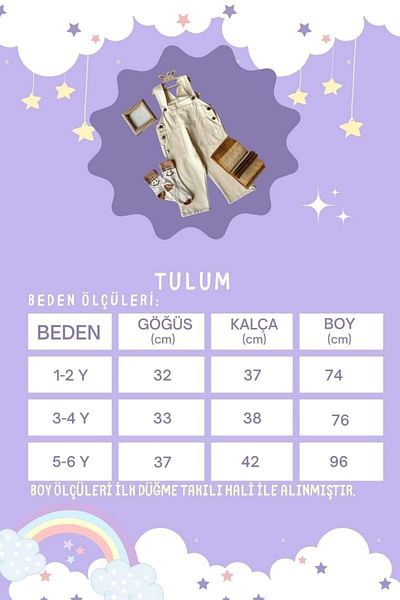 Ceylan Otantik Milky Brown Duck Linen Salopet Kids Jumpsuit