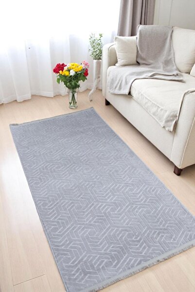 melian Armoni Frazed Non-Slip Based Cutting Embossed Living Room Hallway Kitchen Floor Gray