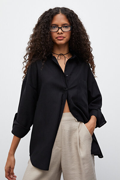 urban focus Oversize Linen Shirt