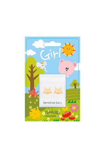 NAVARRO Stylish Korean medical earring for girls with a distinctive design - gold G006
