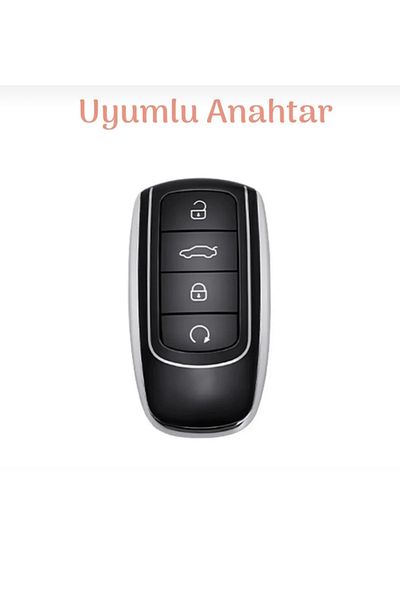 YıldızTuning Chery Omoda 5/Pro 8 Pro/Max 7 Pro Avangarde White-Gold Key Case