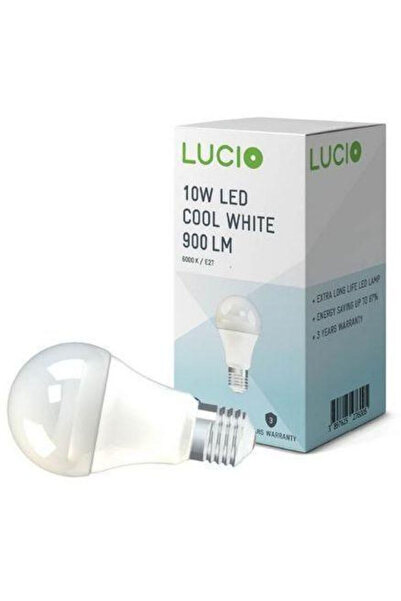 LUCİO لمبة LED قياسية باردة خالية من الوميض، موفرة للطاقة، 3 قطع E27، 10 وات