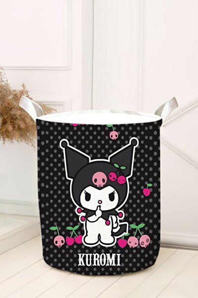 dekomingo KUROMİ SİYAH De cu model eçe Coș pentru jucării și rufe 30x45 cm