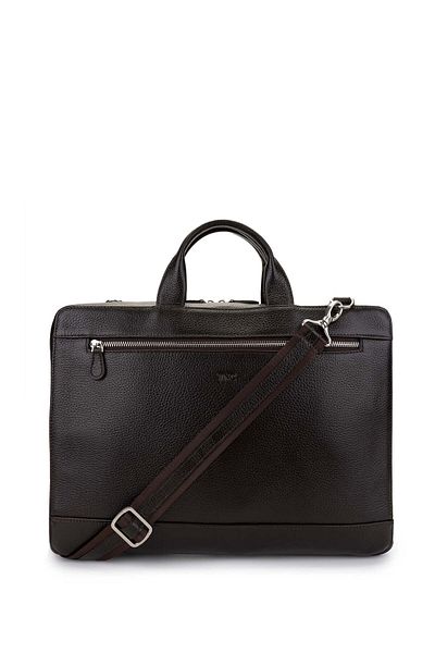 Tamer Tanca Men's Genuine Leather Brown Briefcase