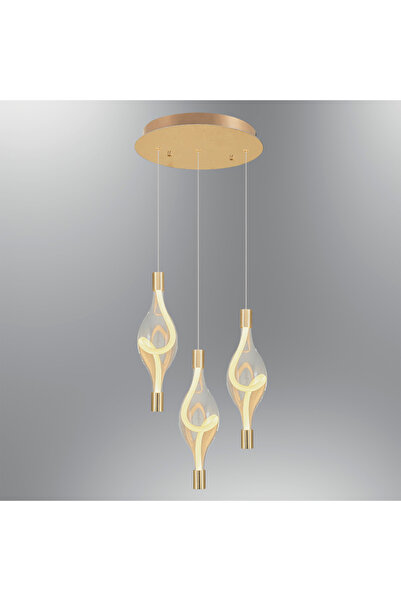 Özcan Aydınlatma 3439-3A-03 Hare 3'lü Sarkıt SARI