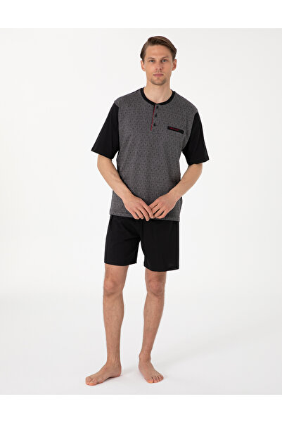 Pierre Cardin Siyah Kısakol 3'lü Jakarlı Pijama Takımı 50314443-001