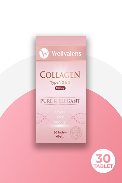 Wellvalens Pure & Elegant Hidrolize Kolajen Tip 1-2-3 30 Tablet Hiyaluronik Asit,vitc,zinc,b6,biotin,selenyum