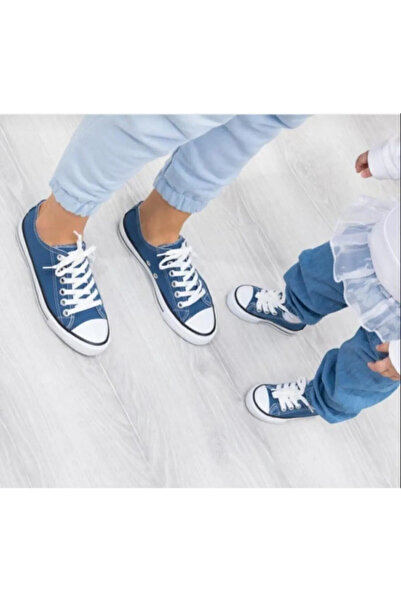 ROSTO Kot Mavi Keten Günlük Spor Ayakkabı Unisex (21-40) Numara Convers