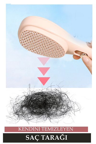 Nehir Wet/Dry Hair Comb with Massage for Retractable Self-Cleaning Volumizing Hair
