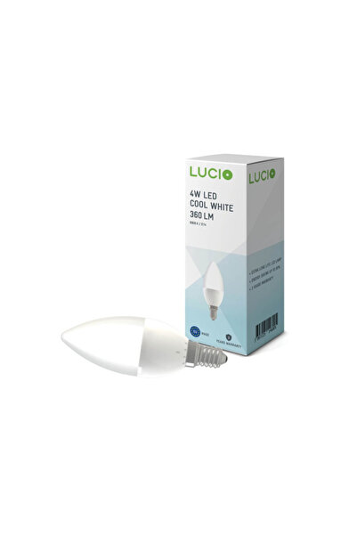 LUCİO مصباح LED موفر للطاقة 6500 كلفن 4 وات E14 خالٍ من الوميض