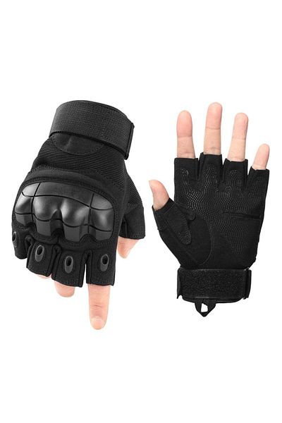Depox Mănuși tactice militare IdeallStore®, supraviețuitor total, protecție articulată, nailon, negru