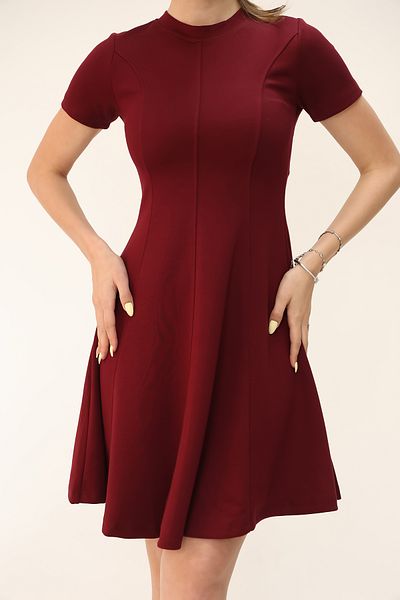 AURRARİ Rochie confortabilă modal, cu detaliu evazat, de culoare burgundă, la atingere moale