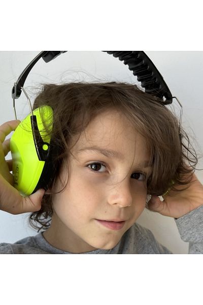 Empria Vivid Slim Kids' Earmuffs, Adjustable Model, Noise Protection, , Lime Green
