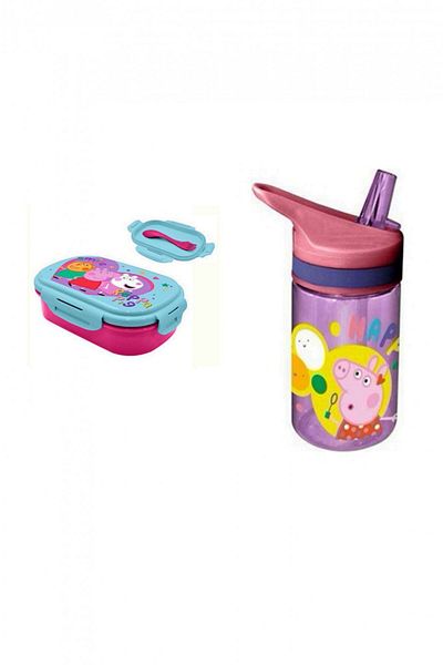 Peppa Pig Sandwich box with cutlery and 400ml tritan water bottle Peppa Pig