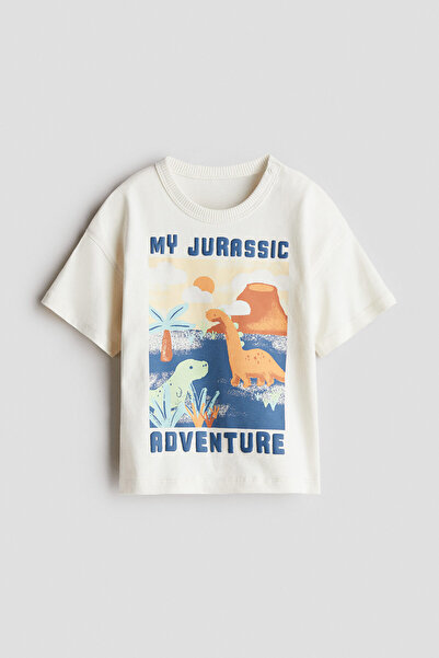 H&M Baskılı ve Pamuklu Tişört