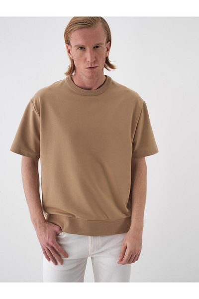 Xint Men's Camel Oversize Cotton T-Shirt